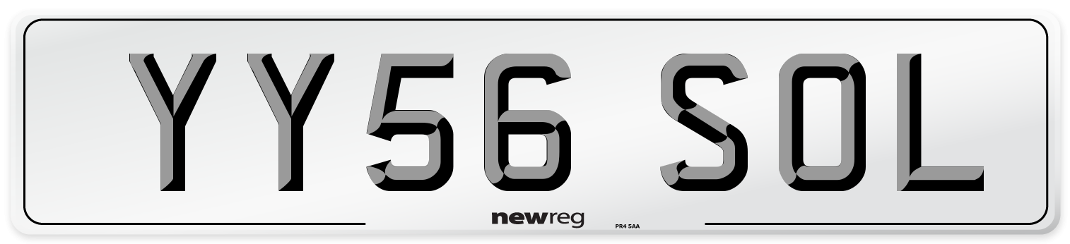 YY56 SOL Number Plate from New Reg